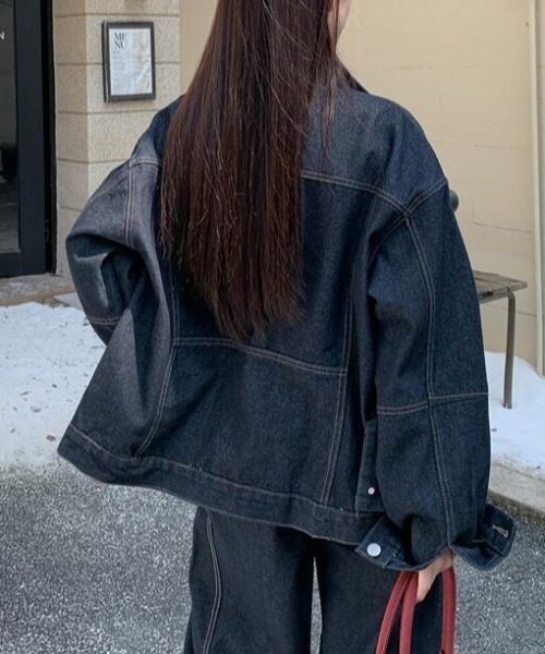 セール】デニムワークスーツ ルーズフィット ユニセックススタイル