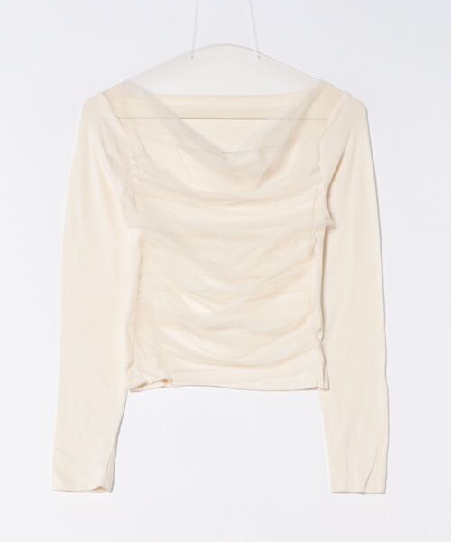 Lace Ladies（レースレディース）の「シアー ドレープ オープンショルダー レイヤード カットソー（Tシャツ/カットソー・レディース・アイボリー/ブラック・FREE）」の12枚目の写真
