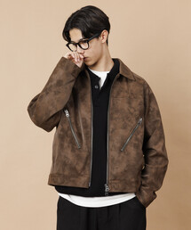 FREAK'S STORE(�t���[�N�X�X�g�A)��FREAK�fS STORE/�t���[�N�X�X�g�A ���U���b�g �W�b�v ���C�_�[�X�W���P�b�g / LEATHERETTE RIDERS JACKET(�u���]��)