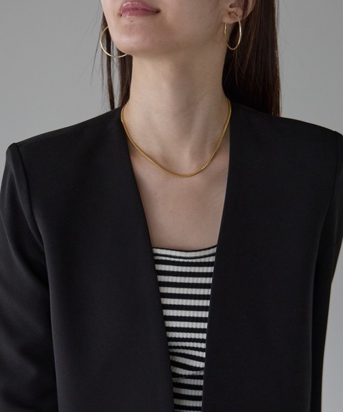 PREFERIR（プレフェリール）の「結婚式 フォーマル セレモニー ノーカラージャケット(S,M,L,XL)（ノーカラージャケット・レディース・ブラック/ベージュ/ネイビー・MEDIUM/LARGE/X-LARGE/SMALL）」の21枚目の写真