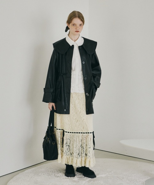 idem イデム　big collar vegan leather jacket big collar vegan leather jacket / ビッグカラーフェイクレザー