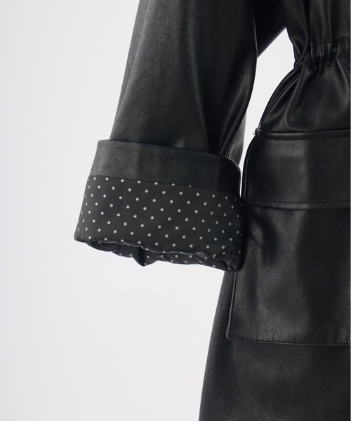 big collar vegan leather jacket / ビッグカラーフェイクレザー