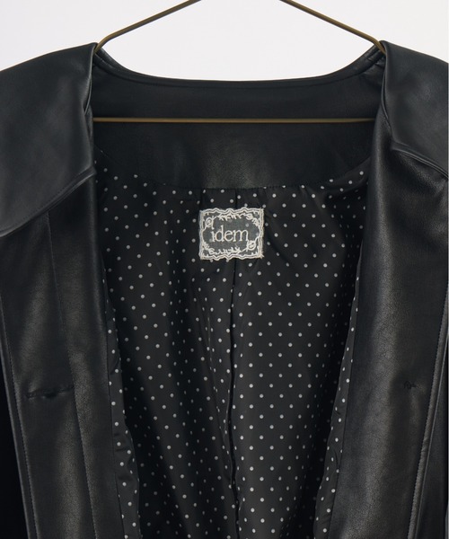 big collar vegan leather jacket / ビッグカラーフェイクレザー