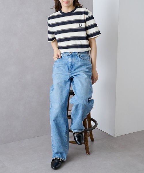 FRED PERRY（フレッドペリー）の「【FRED PERRY】≪Cassette Chart限定カラーあり≫ フレッドペリー マルチボーダーTシャツ FINE STRIPE BORDER T-SHIRT M2409（Tシャツ/カットソー・レディース・ミント/ネイビー/ブラック/チャコールグレー・S/M/L/XL）」の22枚目の写真