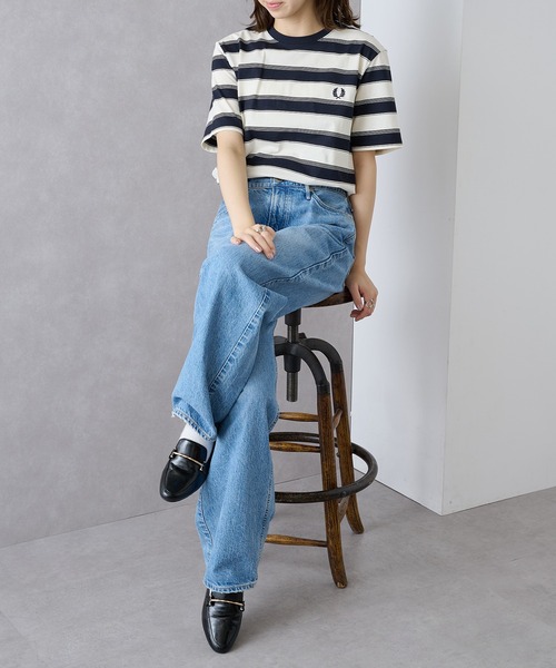 FRED PERRY（フレッドペリー）の「【FRED PERRY】≪Cassette Chart限定カラーあり≫ フレッドペリー マルチボーダーTシャツ FINE STRIPE BORDER T-SHIRT M2409（Tシャツ/カットソー・レディース・ミント/ネイビー/ブラック/チャコールグレー・S/M/L/XL）」の21枚目の写真