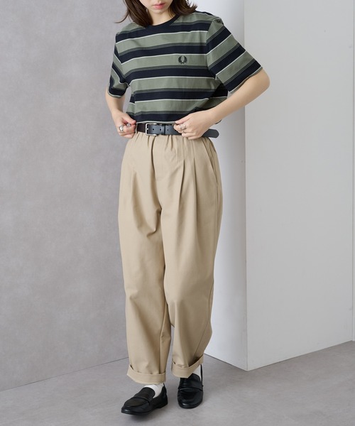 FRED PERRY（フレッドペリー）の「【FRED PERRY】≪Cassette Chart限定カラーあり≫ フレッドペリー マルチボーダーTシャツ FINE STRIPE BORDER T-SHIRT M2409（Tシャツ/カットソー・レディース・ミント/ネイビー/ブラック/チャコールグレー・S/M/L/XL）」の17枚目の写真
