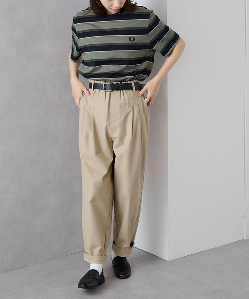 FRED PERRY（フレッドペリー）の「【FRED PERRY】≪Cassette Chart限定カラーあり≫ フレッドペリー マルチボーダーTシャツ FINE STRIPE BORDER T-SHIRT M2409（Tシャツ/カットソー・レディース・ミント/ネイビー/ブラック/チャコールグレー・S/M/L/XL）」の18枚目の写真