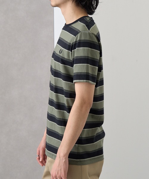 FRED PERRY（フレッドペリー）の「【FRED PERRY】≪Cassette Chart限定カラーあり≫ フレッドペリー マルチボーダーTシャツ FINE STRIPE BORDER T-SHIRT M2409（Tシャツ/カットソー・レディース・ミント/ネイビー/ブラック/チャコールグレー・S/M/L/XL）」の12枚目の写真