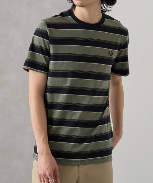 FRED PERRY（フレッドペリー）の「【FRED PERRY】≪Cassette Chart限定カラーあり≫ フレッドペリー マルチボーダーTシャツ FINE STRIPE BORDER T-SHIRT M2409（Tシャツ/カットソー・レディース・ミント/ネイビー/ブラック/チャコールグレー・S/M/L/XL）」の8枚目の写真