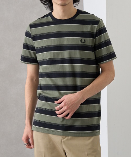 FRED PERRY（フレッドペリー）の「【FRED PERRY】≪Cassette Chart限定カラーあり≫ フレッドペリー マルチボーダーTシャツ FINE STRIPE BORDER T-SHIRT M2409（Tシャツ/カットソー・レディース・ミント/ネイビー/ブラック/チャコールグレー・S/M/L/XL）」の9枚目の写真