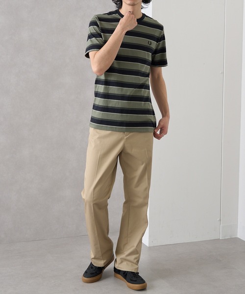 FRED PERRY（フレッドペリー）の「【FRED PERRY】≪Cassette Chart限定カラーあり≫ フレッドペリー マルチボーダーTシャツ FINE STRIPE BORDER T-SHIRT M2409（Tシャツ/カットソー・レディース・ミント/ネイビー/ブラック/チャコールグレー・S/M/L/XL）」の15枚目の写真