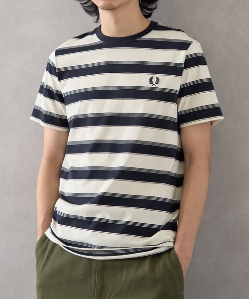 FRED PERRY（フレッドペリー）の「【FRED PERRY】≪Cassette Chart限定カラーあり≫ フレッドペリー マルチボーダーTシャツ FINE STRIPE BORDER T-SHIRT M2409（Tシャツ/カットソー・レディース・ミント/ネイビー/ブラック/チャコールグレー・S/M/L/XL）」の6枚目の写真