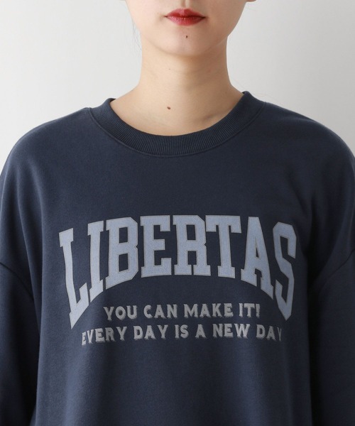 RAGEBLUE（レイジブルー）の「カレッジロゴプリント/ペプラムプルオーバー（Tシャツ/カットソー・レディース・グレー/ネイビー・FREE）」の14枚目の写真