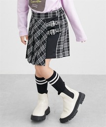 QUNTSTYLE（キュントスタイル）の「ラメ入り　チェック柄　ラップキュロット（その他パンツ・キッズ）」