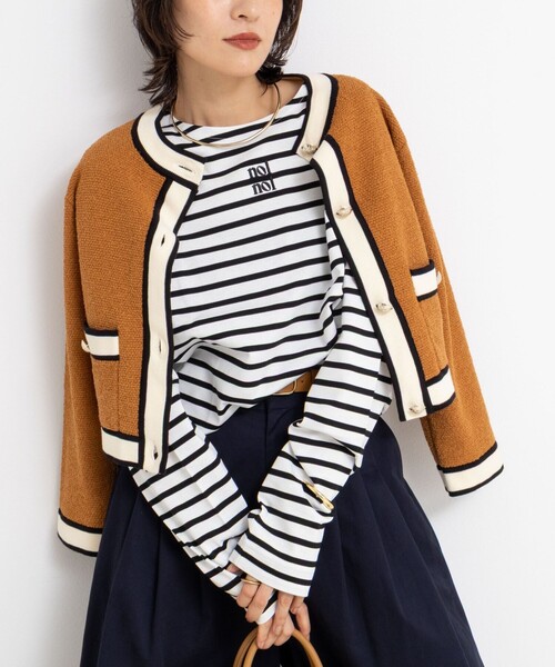 NOLLEY’S(ノーリーズ)の「nolnolウォッシャブルMVSシルケットボーダーT(Tシャツ/カットソー・レディース・ホワイト系その他2/ホワイト系その他3/ブラック系その他2・FREE)」の3枚目の写真