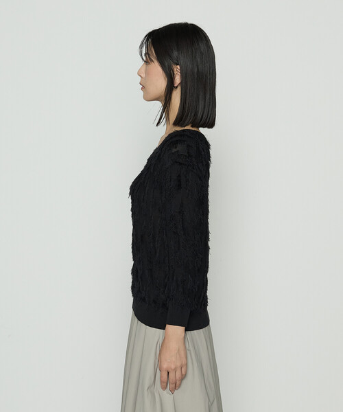 K.T KIYOKO TAKASE(キヨコタカセ)の「フリンジジャカード Vネックニット(ニット/セーター・レディース・ブラック/ベージュ・9号/11号)」の12枚目の写真