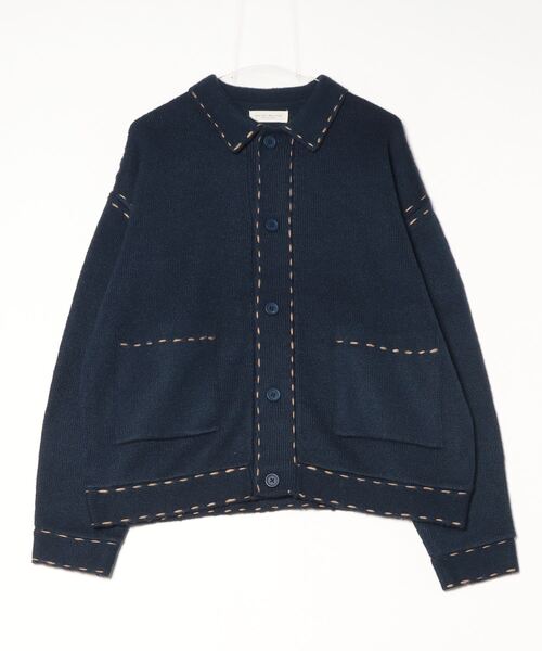 many men many mind(メニーメンメニーマインド)の「MANYMENMANYMINDS / ハンドステッチニットJKT(ニット/セーター・メンズ・ベージュ/ネイビー/チャコールグレー/ブラック・LARGE/MEDIUM)」の4枚目の写真