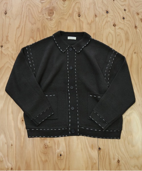 many men many mind(メニーメンメニーマインド)の「MANYMENMANYMINDS / ハンドステッチニットJKT(ニット/セーター・メンズ・ベージュ/ネイビー/チャコールグレー/ブラック・LARGE/MEDIUM)」の1枚目の写真