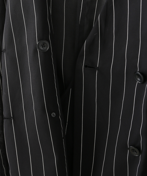 JOURNAL STANDARD(ジャーナルスタンダード)の「コットンボイルストライプH/Sジャケット(ノーカラージャケット・レディース・ブラック/ホワイト・FREE)」の6枚目の写真