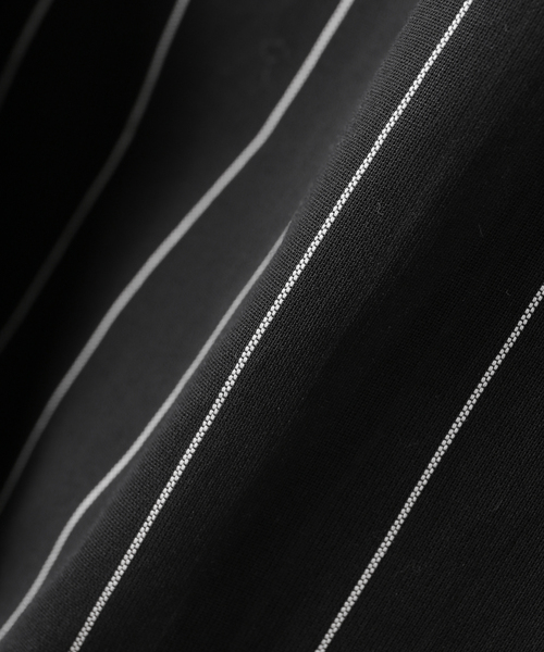 JOURNAL STANDARD(ジャーナルスタンダード)の「コットンボイルストライプH/Sジャケット(ノーカラージャケット・レディース・ブラック/ホワイト・FREE)」の10枚目の写真