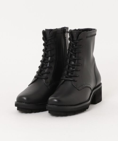レースアップストレッチショートブーツ