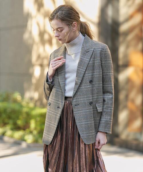 DRESSTERIOR（ドレステリア）の「【otonaMUSE 11月号掲載】サキソニーグレンチェックジャケット（テーラードジャケット・レディース・ダークブラウン系1・34/38/36）」の3枚目の写真