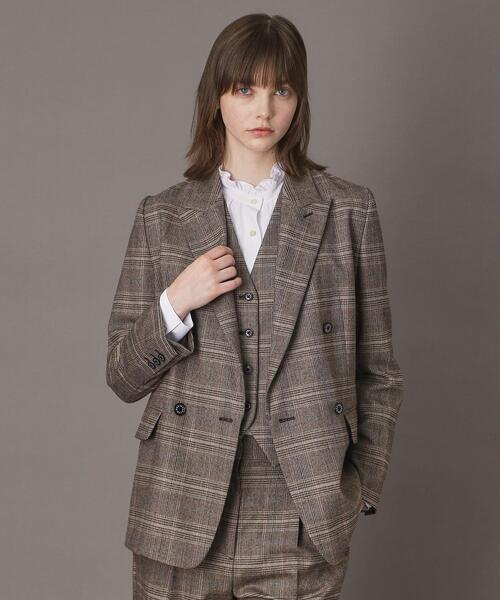 DRESSTERIOR（ドレステリア）の「【otonaMUSE 11月号掲載】サキソニーグレンチェックジャケット（テーラードジャケット・レディース・ダークブラウン系1・34/38/36）」の7枚目の写真