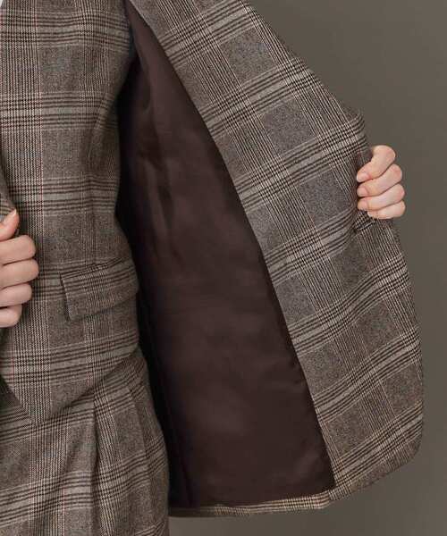 DRESSTERIOR（ドレステリア）の「【otonaMUSE 11月号掲載】サキソニーグレンチェックジャケット（テーラードジャケット・レディース・ダークブラウン系1・34/38/36）」の14枚目の写真
