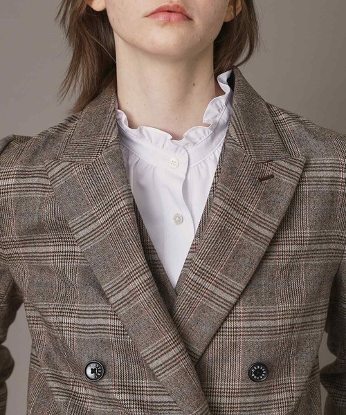 DRESSTERIOR（ドレステリア）の「【otonaMUSE 11月号掲載】サキソニーグレンチェックジャケット（テーラードジャケット・レディース・ダークブラウン系1・34/38/36）」の15枚目の写真