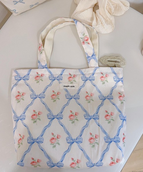 VIBGYOR(ヴィブジョー)の「Liaa/花柄 リボン ミニトート ランチバッグ A18695(トートバッグ・レディース・その他1/その他2/その他3/その他5/その他4・FREE)」の1枚目の写真
