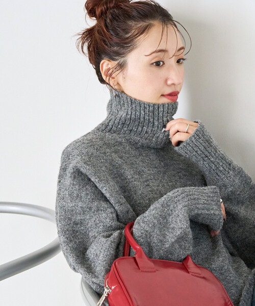 限定展開 リブ タートルネック ニット プルオーバー（ニット/セーター