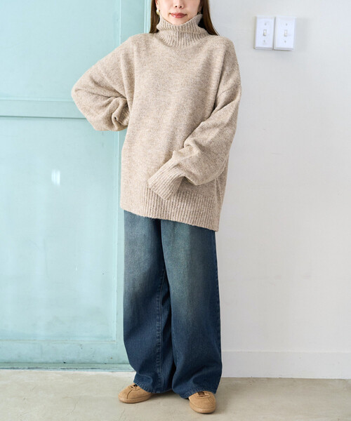 セール】限定展開 リブ タートルネック ニット プルオーバー（ニット