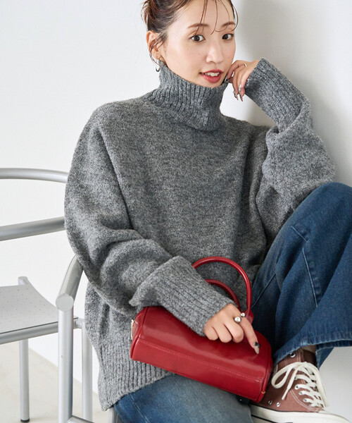 FREAK'S STORE(フリークスストア)の「限定展開 リブ タートルネック ニット プルオーバー(ニット/セーター・レディース・グレー/ブラック/ライトグレー/ベージュ/イエロー・フリ-)」の21枚目の写真