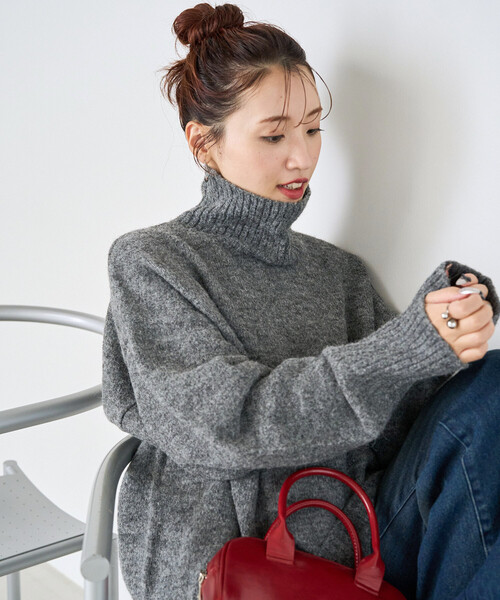 グッドイナフ オールド 90S ニット タートルネック M L セーター グレー グッドイナフ オールド 90S ニット タートルネック M L セーター