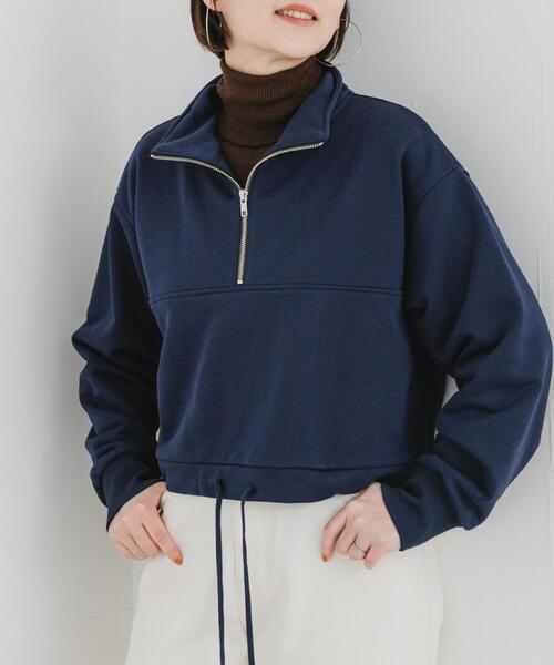 URBAN RESEARCH ROSSO WOMEN(アーバンリサーチ ロッソ)の「F by ROSSO ハーフジップスウェット(スウェット・レディース・ネイビー/グレー・FREE)」の1枚目の写真