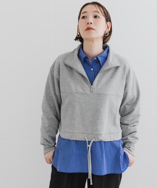 URBAN RESEARCH ROSSO WOMEN(アーバンリサーチ ロッソ)の「F by ROSSO ハーフジップスウェット(スウェット・レディース・ネイビー/グレー・FREE)」の2枚目の写真