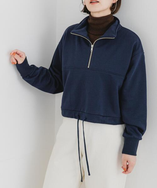 URBAN RESEARCH ROSSO WOMEN(アーバンリサーチ ロッソ)の「F by ROSSO ハーフジップスウェット(スウェット・レディース・ネイビー/グレー・FREE)」の8枚目の写真