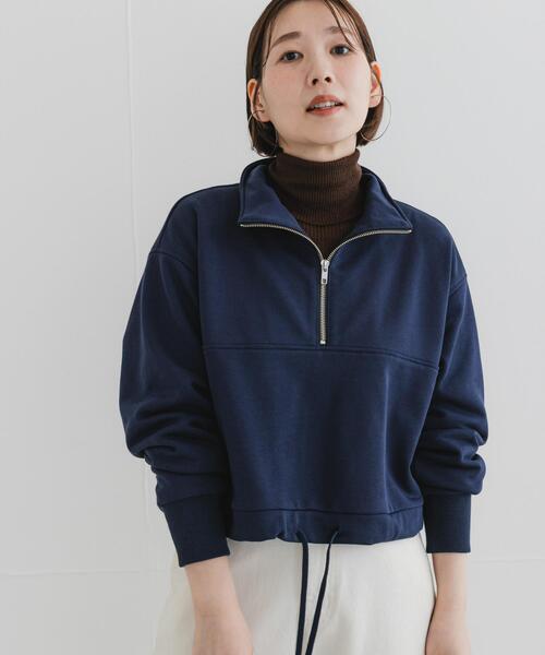 URBAN RESEARCH ROSSO WOMEN(アーバンリサーチ ロッソ)の「F by ROSSO ハーフジップスウェット(スウェット・レディース・ネイビー/グレー・FREE)」の9枚目の写真