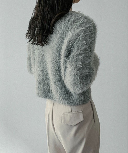 on:nue（オンニュ）の「【on:nue】[着用動画あり！] シャギーパールボタンニットジャケット（カーディガン/ボレロ・レディース・マスタード/ベージュ/グレー・FREE）」の19枚目の写真