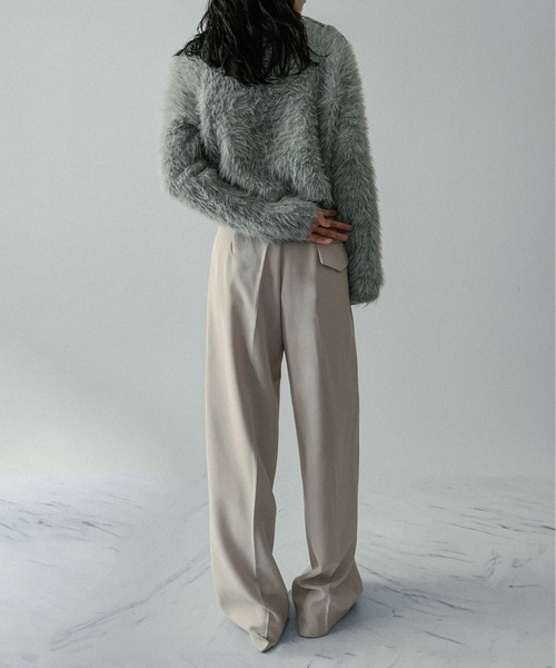 on:nue（オンニュ）の「【on:nue】[着用動画あり！] シャギーパールボタンニットジャケット（カーディガン/ボレロ・レディース・マスタード/ベージュ/グレー・FREE）」の22枚目の写真