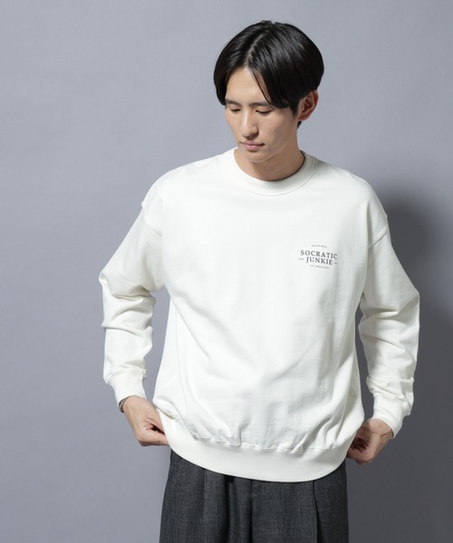 NANO universe(ナノユニバース)の「ヴィンテージライク エディトリアル デザインスウェット(スウェット・メンズ・チャコール/オフホワイト/ブラウン・L/M)」の12枚目の写真