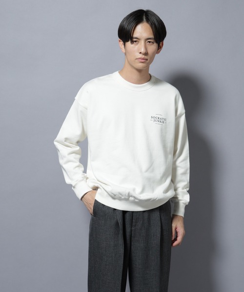 NANO universe(ナノユニバース)の「ヴィンテージライク エディトリアル デザインスウェット(スウェット・メンズ・チャコール/オフホワイト/ブラウン・L/M)」の11枚目の写真