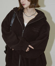 PUBLUX(パブリュクス)のPUBLUX/パブリュクス レタリング 刺繍 フリース ジップ ビッグ パーカー 限定展開(パーカー)