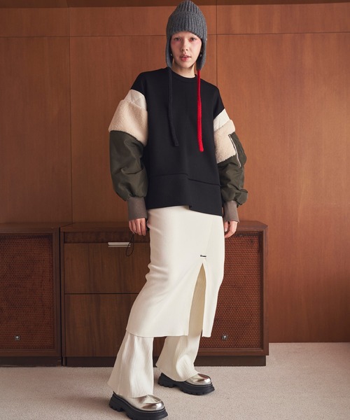 OMMO(オーエムエムオー)の「LONG SK LAYERED KT PT(その他パンツ・レディース・ブラック/オフホワイト/レッド・36/38)」の13枚目の写真
