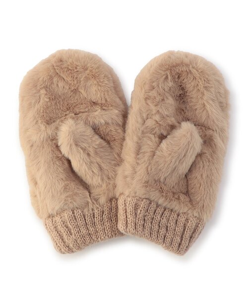 Ampersand（アンパサンド）の「ふわもちリボン手袋（手袋・キッズ・アイボリー/ベージュ/ラベンダー・95/120/140）」の4枚目の写真