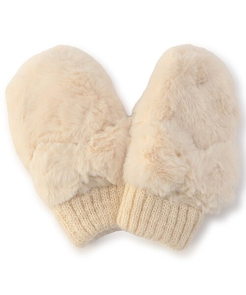 Ampersand（アンパサンド）の「ふわもちリボン手袋（手袋・キッズ・アイボリー/ベージュ/ラベンダー・95/120/140）」の5枚目の写真