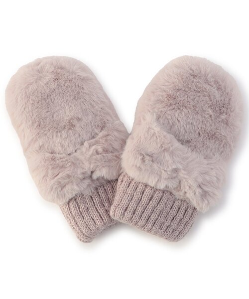 Ampersand（アンパサンド）の「ふわもちリボン手袋（手袋・キッズ・アイボリー/ベージュ/ラベンダー・95/120/140）」の6枚目の写真