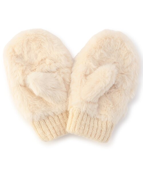 Ampersand（アンパサンド）の「ふわもちリボン手袋（手袋・キッズ・アイボリー/ベージュ/ラベンダー・95/120/140）」の7枚目の写真