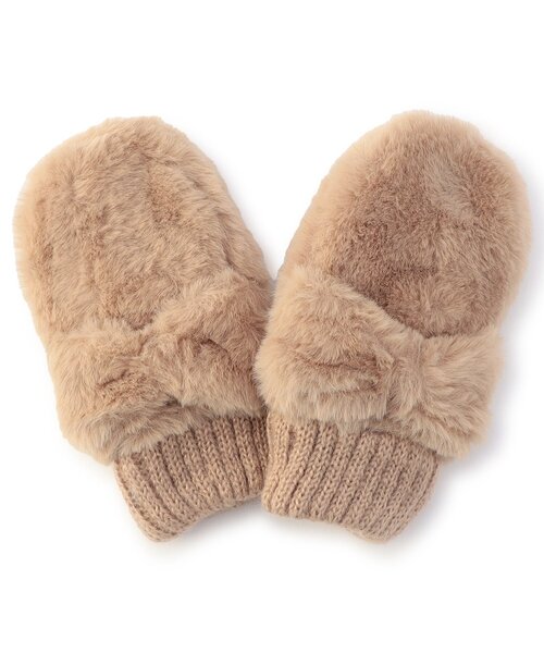 Ampersand（アンパサンド）の「ふわもちリボン手袋（手袋・キッズ・アイボリー/ベージュ/ラベンダー・95/120/140）」の14枚目の写真