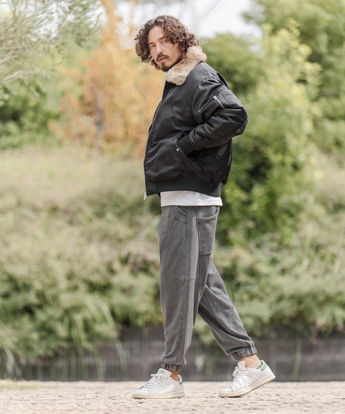 CAMBIO(カンビオ)の「mp14293-裏毛フェード加工ジョガーパンツ(25180CM)(スウェットパンツ・メンズ・ブラック/グレー/ブルー・S/M/L)」の15枚目の写真